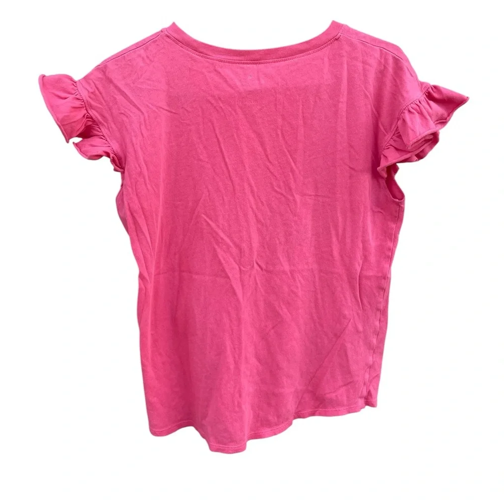 KATE SPADE NEW YORK Pink Ruffle Sleeve Short Sleeve Top